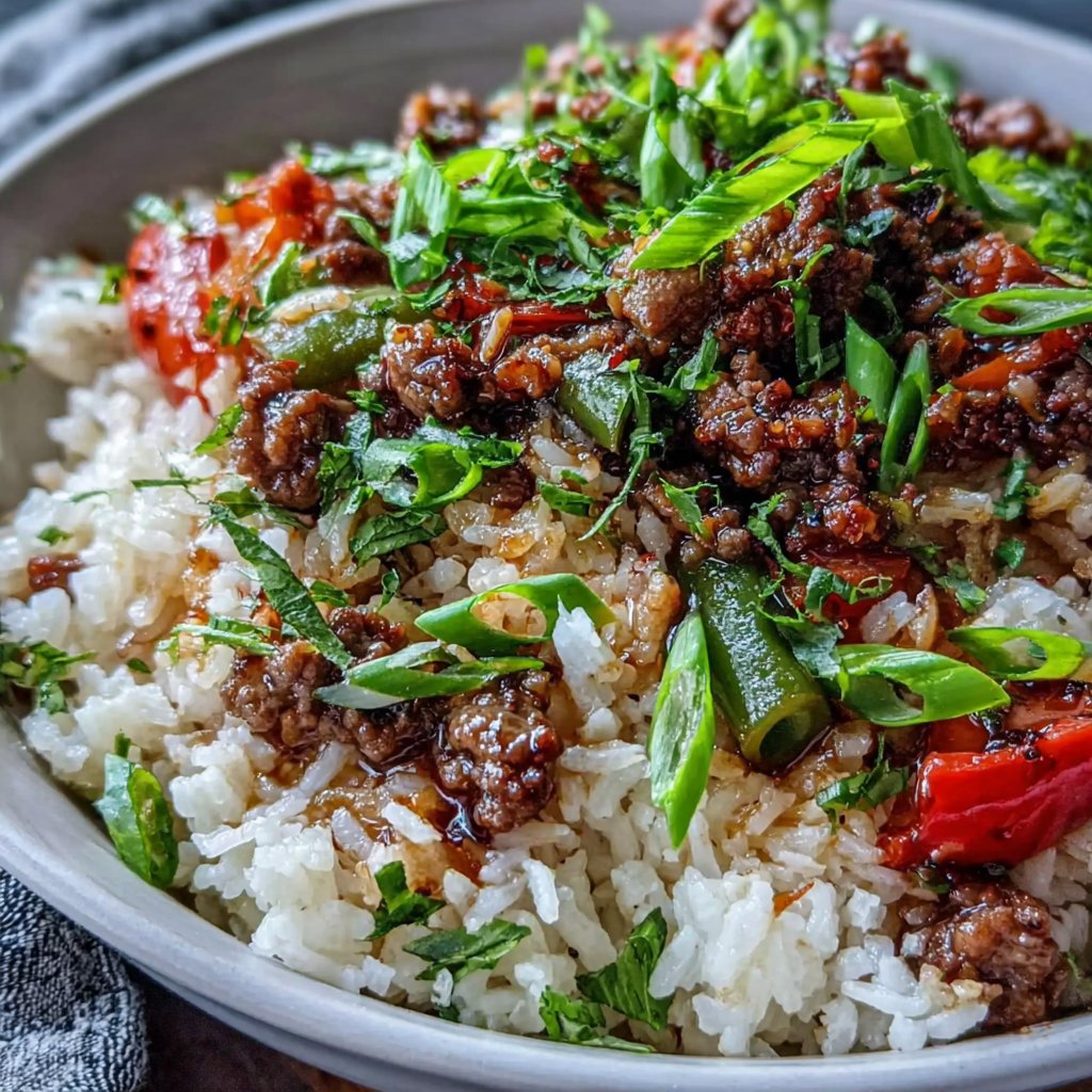 Quick Ground Beef Stir Fry With Rice