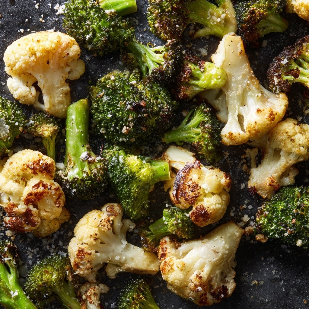 Roasted Broccoli And Cauliflower