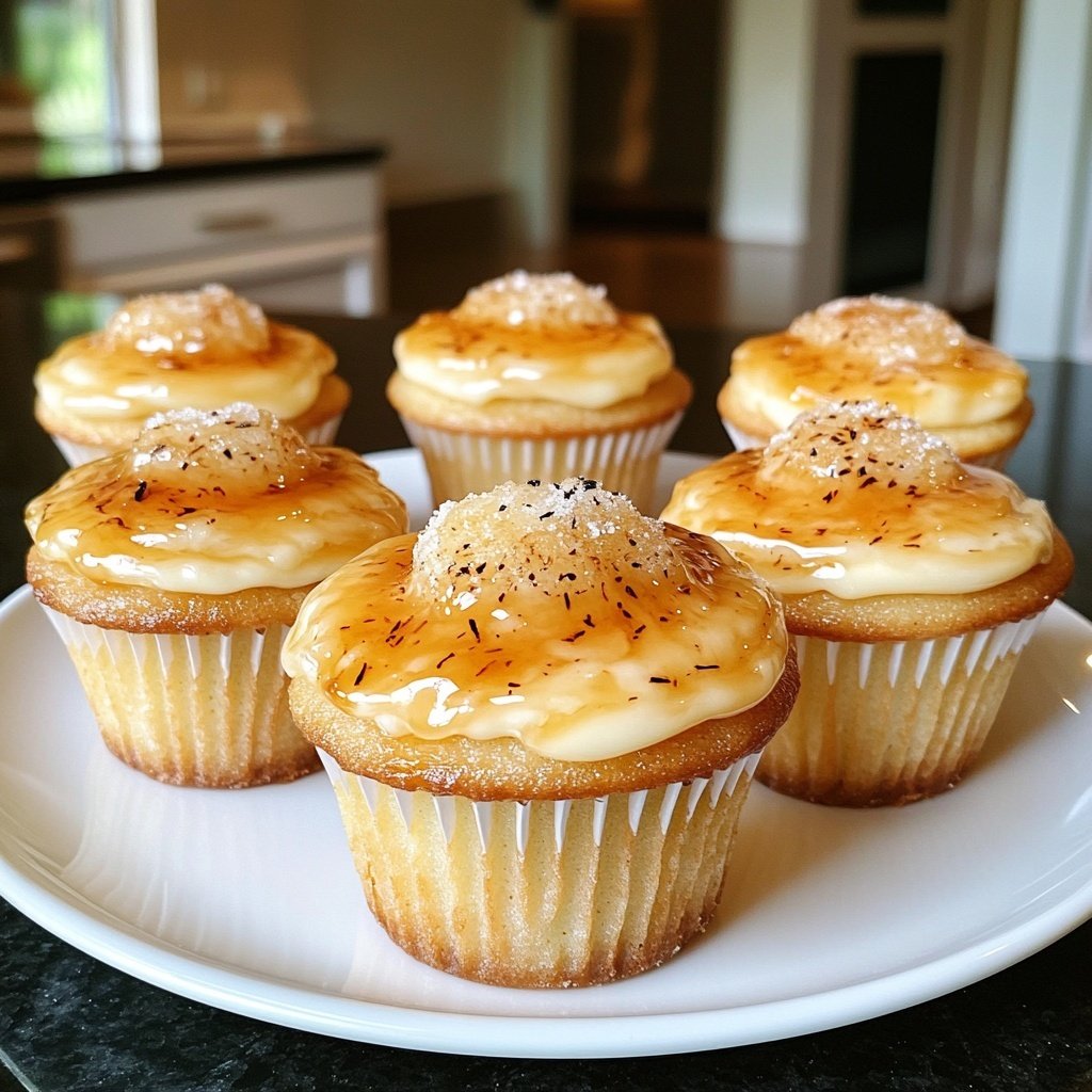 Vanilla Bean Crème Brûlée Cheesecake Cupcakes