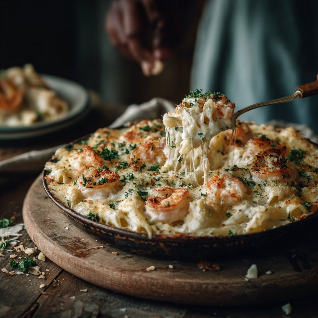 Shrimp Alfredo Bake