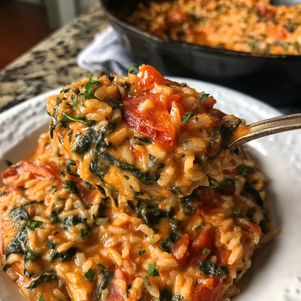 Creamy Spinach Tomato Rice