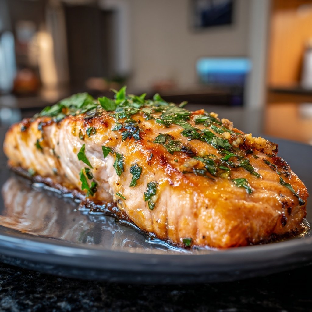 Air Fryer Salmon With Garlic Butter
