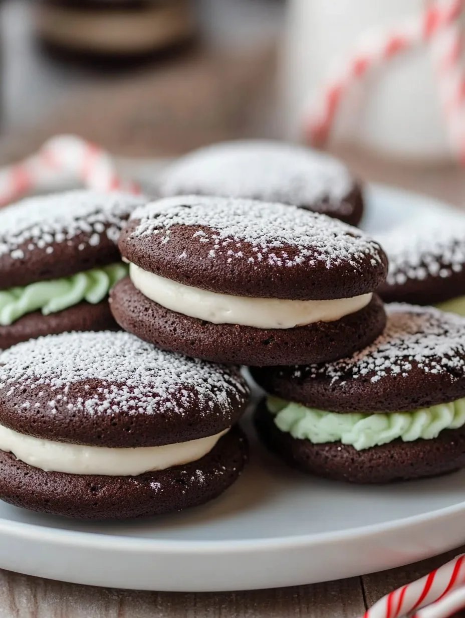 Chocolate Peppermint Whoopie Pies